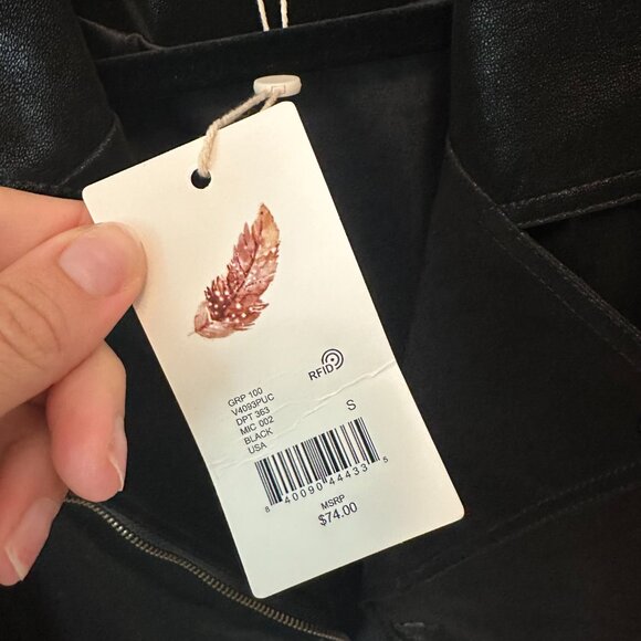 Chelsea & Violet Black Leather Look Moto Jacket - Size Small - NWT - Picture 3 of 5